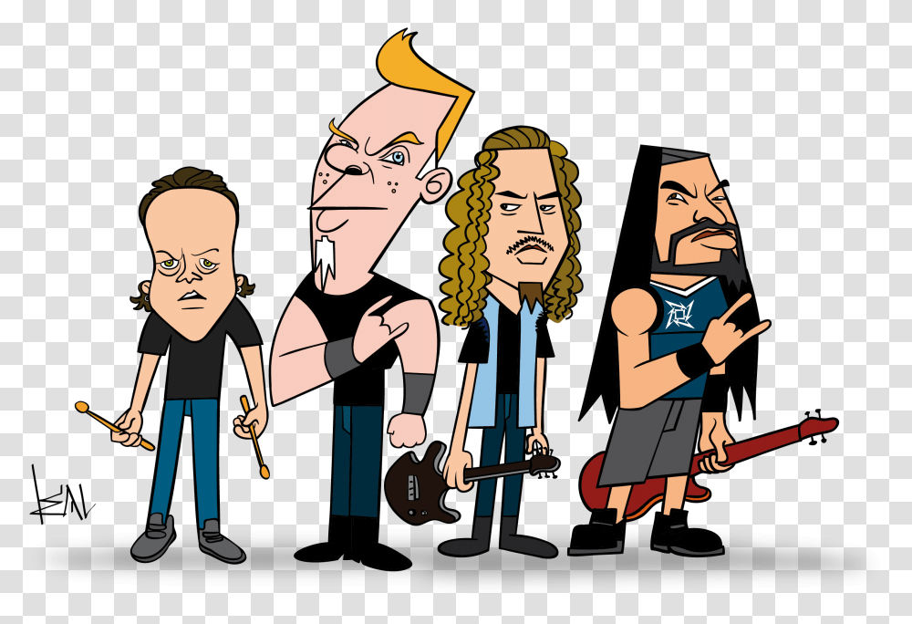 Atatrk Bandana Metallica Personajes En Caricatura Metallica, Crowd, People, Hand Transparent Png