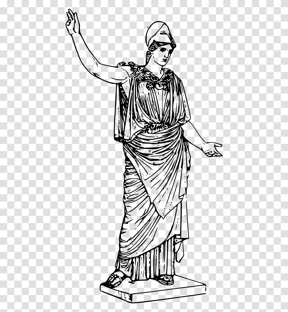 Athena Greek Goddess Of Wisdom Greek Statue Clipart, Gray, World Of Warcraft Transparent Png