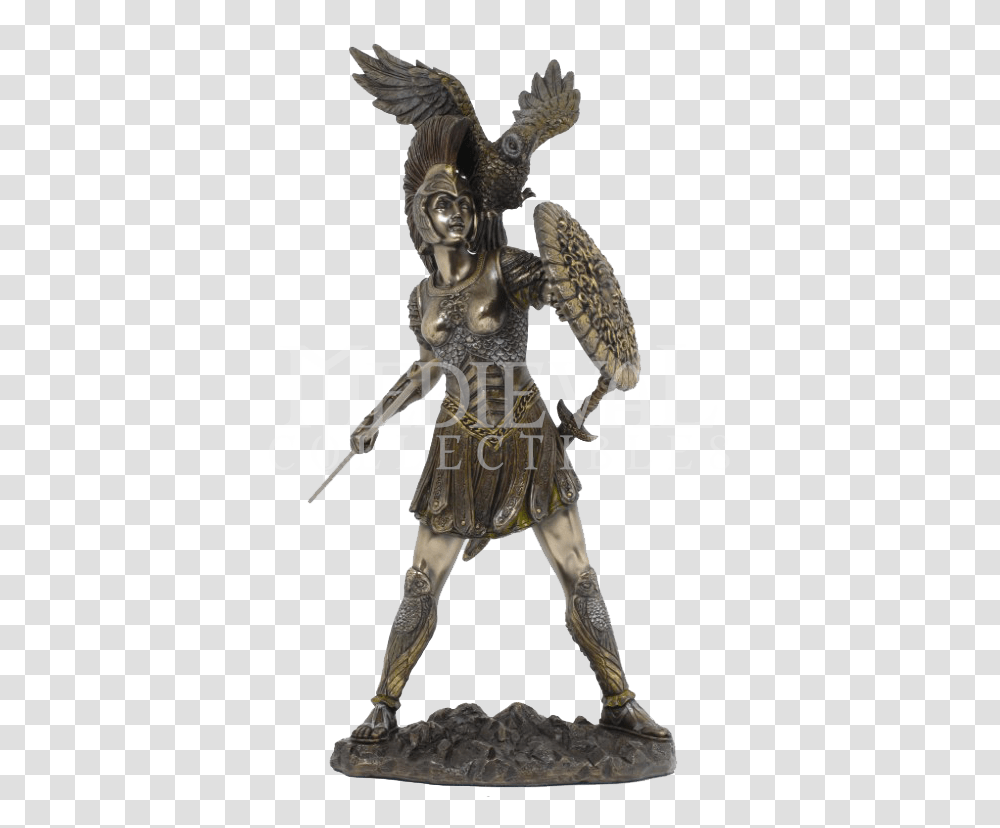 Athena Statue Decor Mythology Statue And Greek, Person, Human, Bronze, Knight Transparent Png