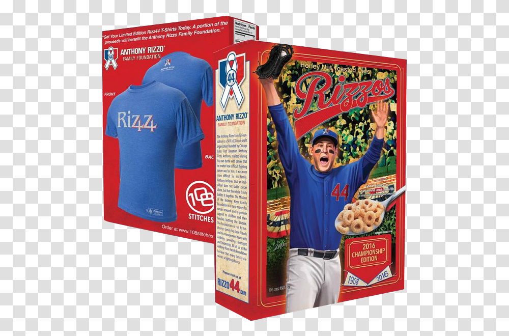 Athlete Endorsed Products Anthony Rizzo Championship Cereal, Apparel, Person, Human Transparent Png