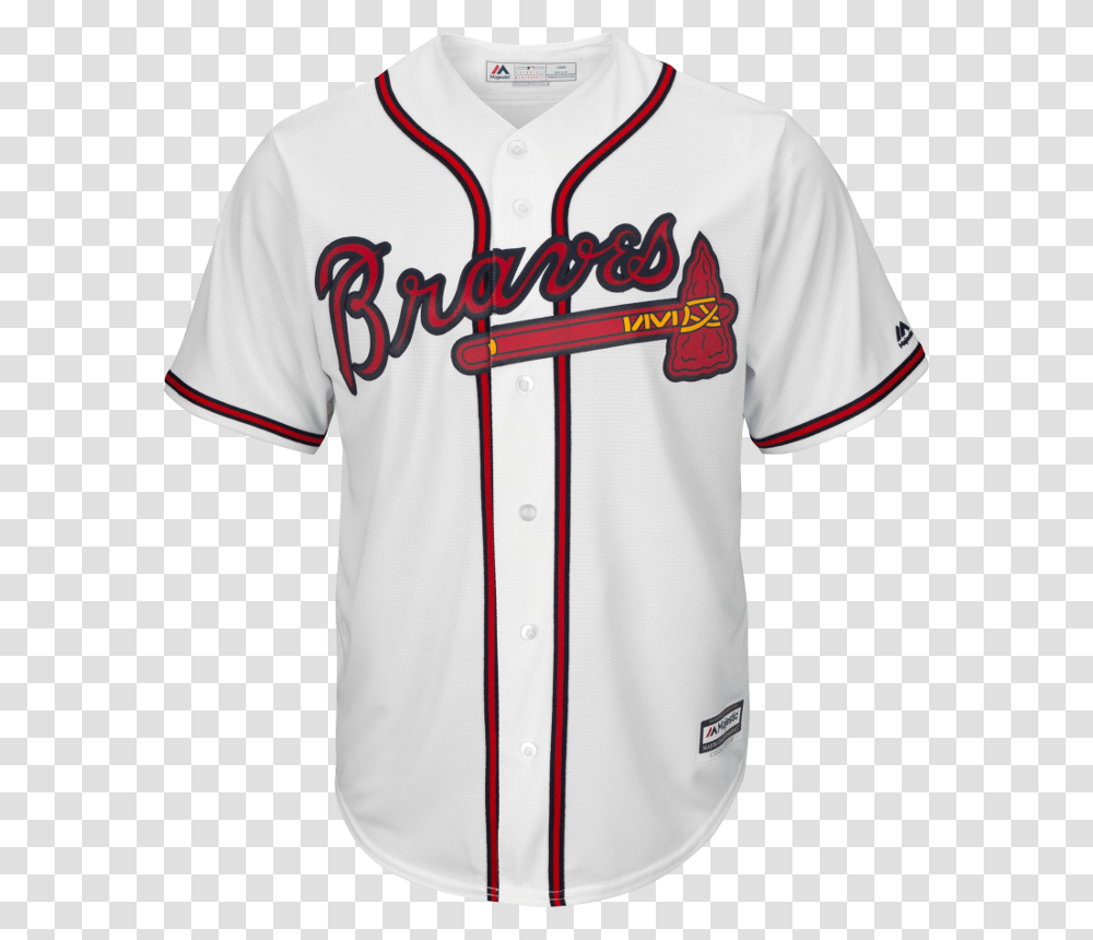 Atlanta Braves Logo White Atlanta Braves Jersey, Apparel, Shirt, Person Transparent Png