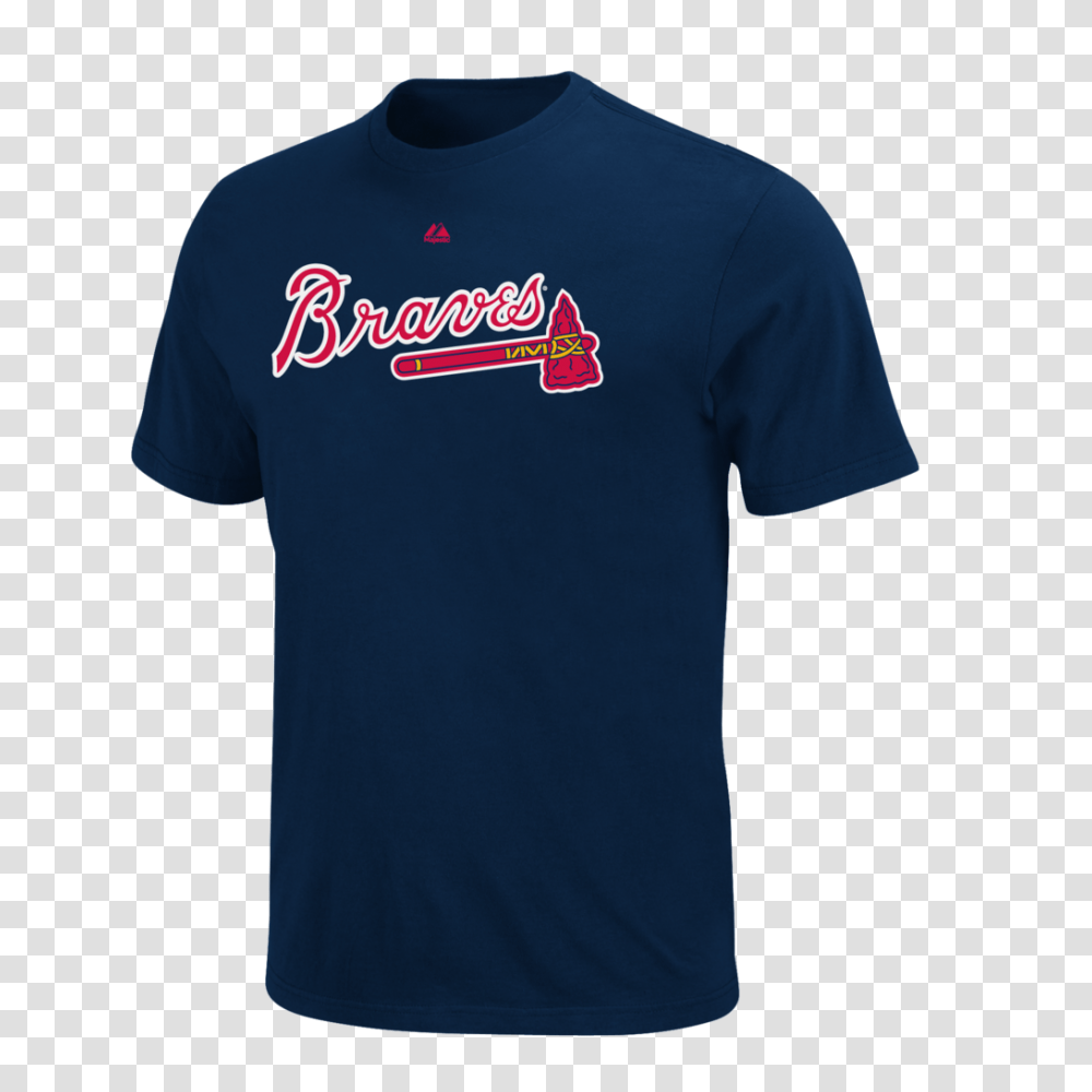 Atlanta Braves Majestic Navy Mens Wordmark T Shirt, Apparel, T-Shirt, Sleeve Transparent Png