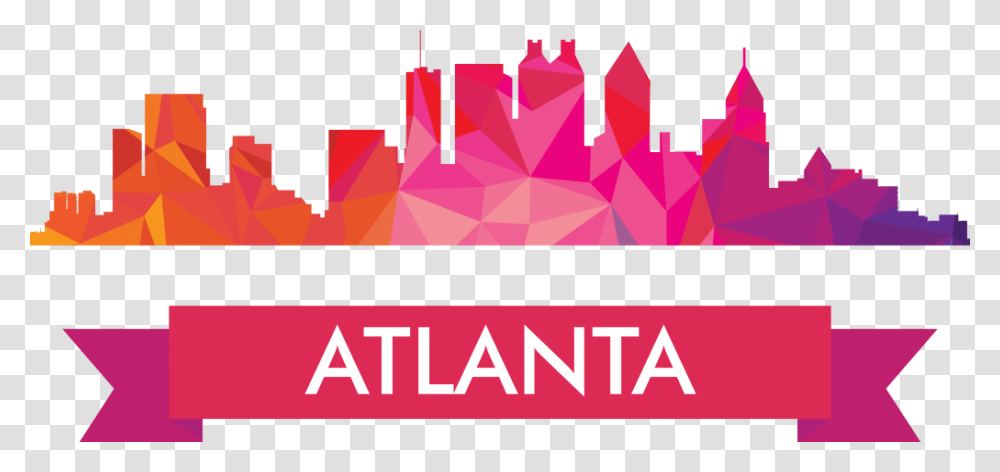 Atlanta City Skyline, Purple, Icing, Cream Transparent Png
