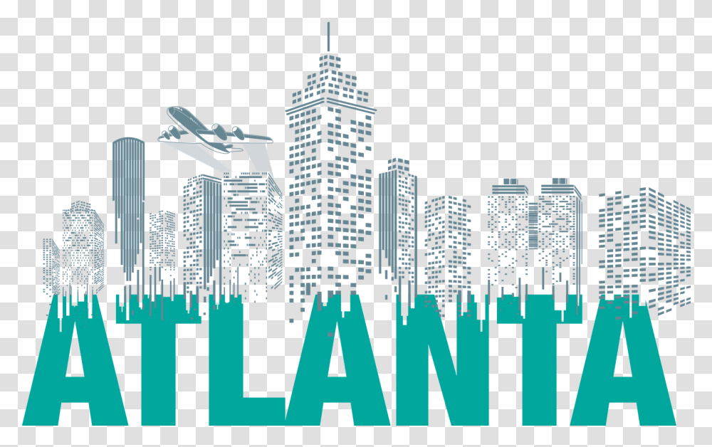 Atlanta Drawing Cityscape For Free On Mbtskoudsalg Atlanta, Metropolis, Urban, Building, High Rise Transparent Png