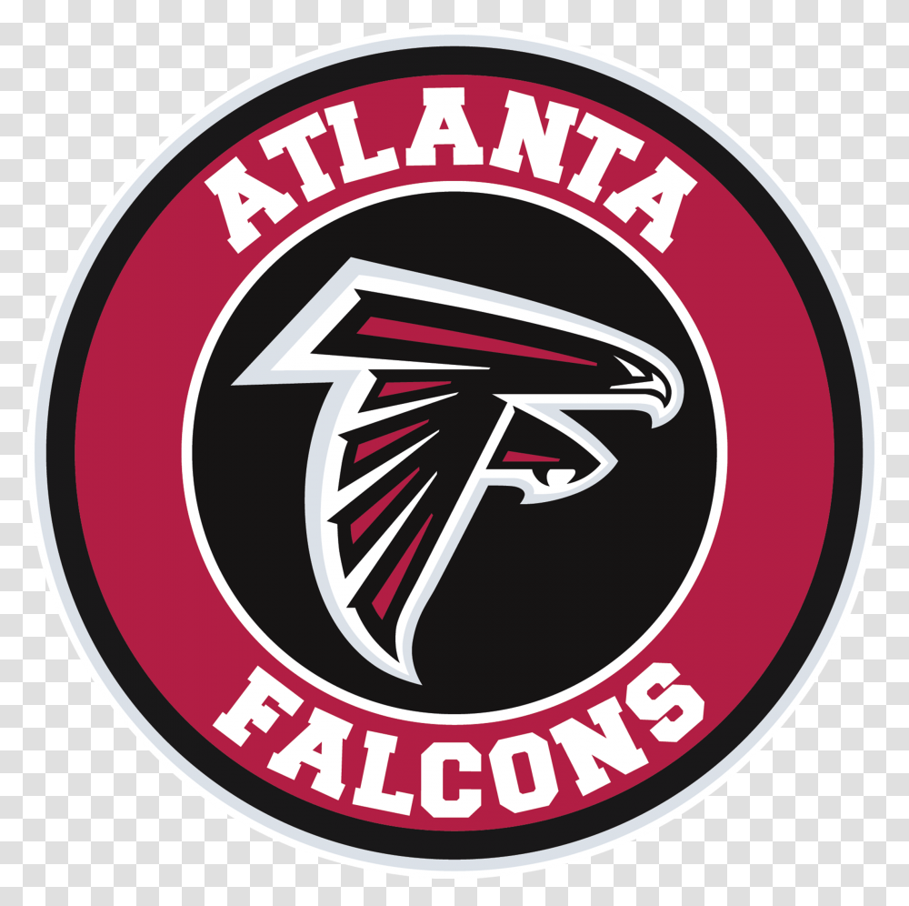 Atlanta Falcons Circle Logo Vinyl Decal Sticker 5 Nba Logo 2018 Team, Trademark, Emblem, Label Transparent Png