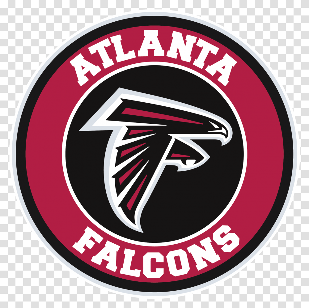 Atlanta Falcons Circle Logo Vinyl Decal Sticker 5 Sizes Nba Team 2018 Logo, Symbol, Trademark, Label, Text Transparent Png