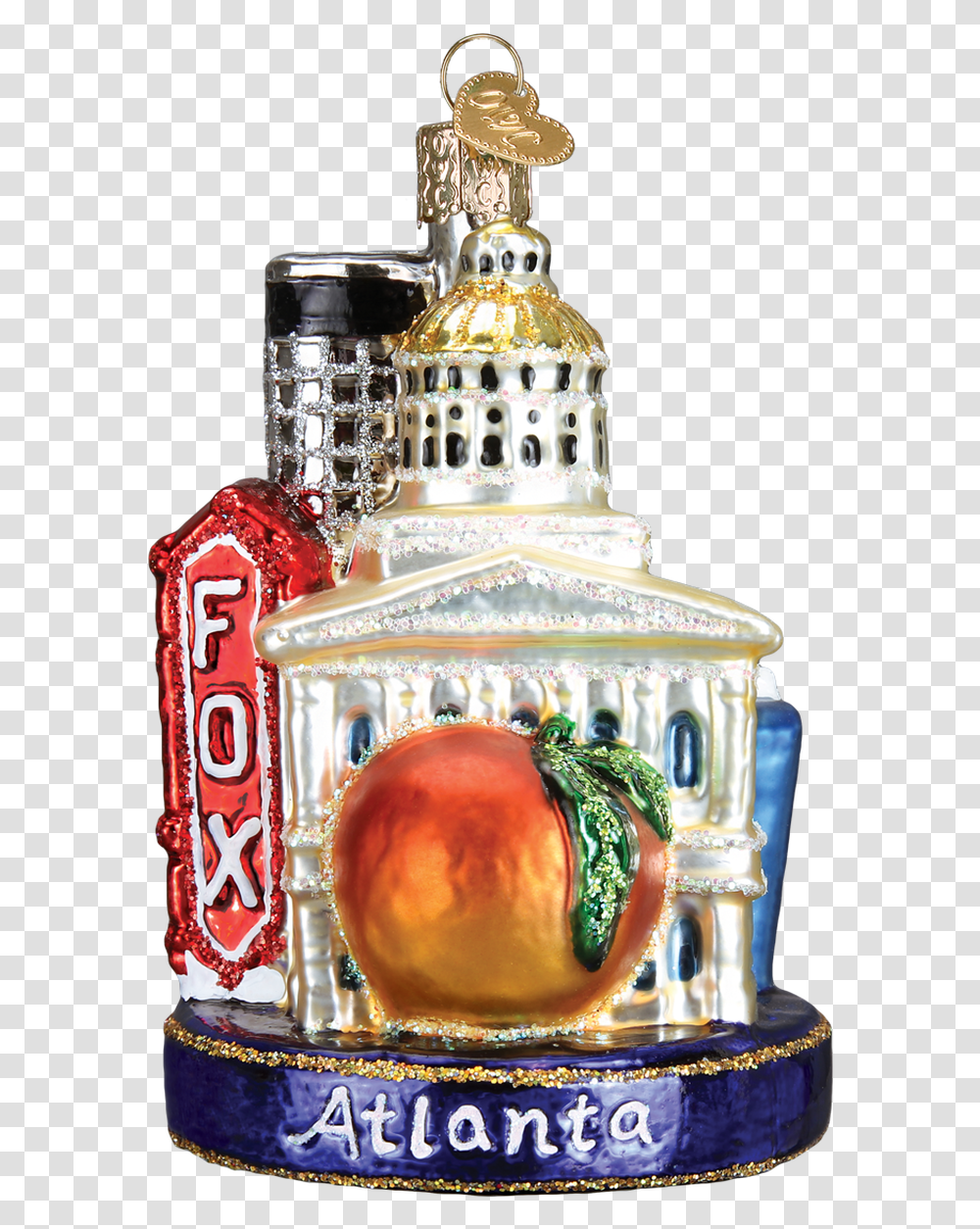 Atlanta Landmarks Glass Ornament Atlanta Ornament, Liquor, Alcohol, Beverage, Drink Transparent Png