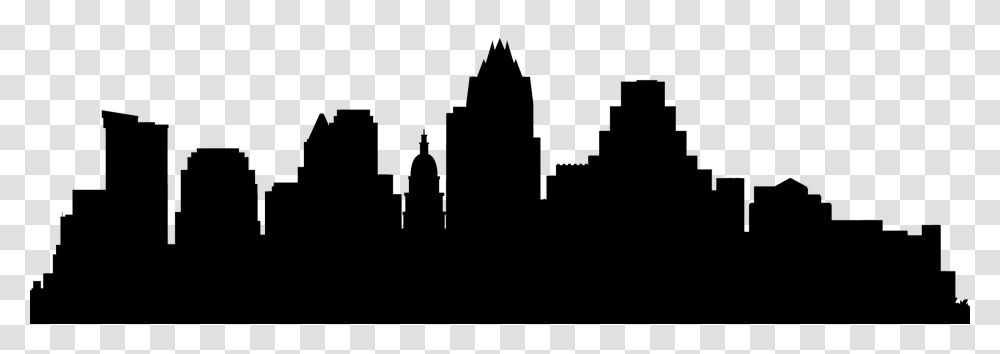 Atlanta Skyline Outline Outline Atlanta Skyline With Blue, Silhouette, Architecture, Building, Dome Transparent Png