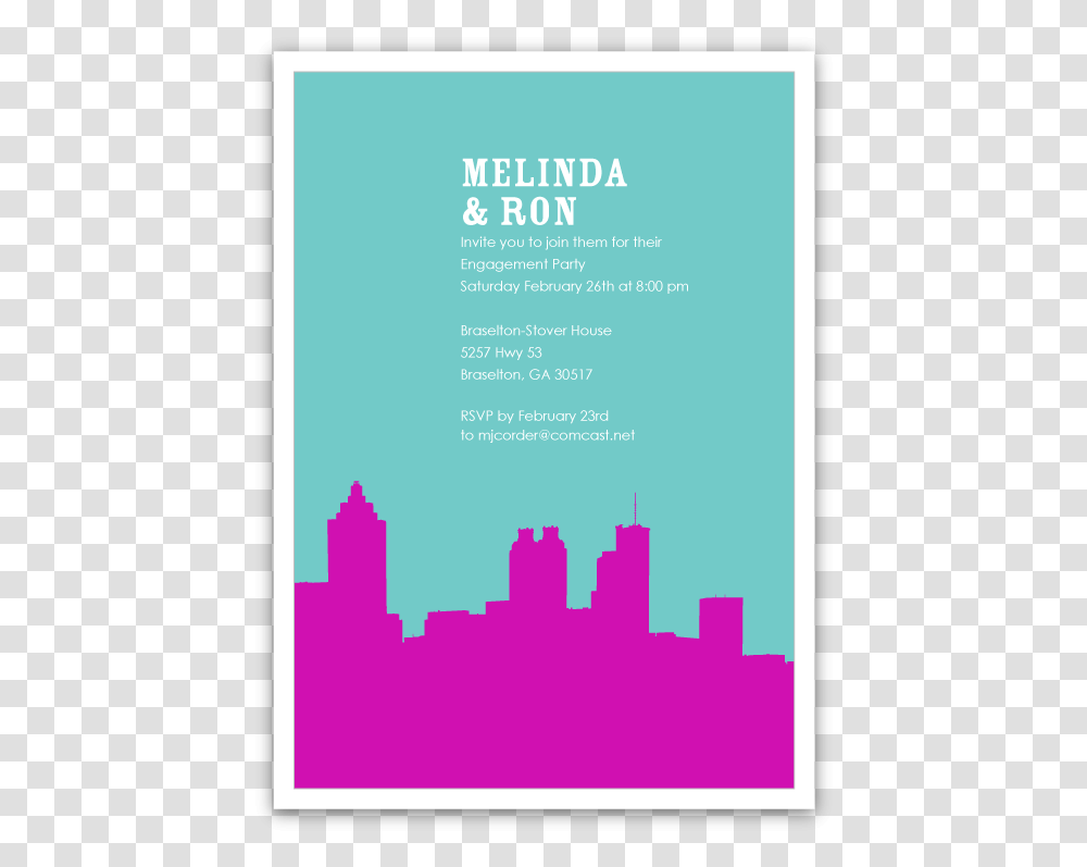 Atlanta Skyline Silhouette Party Invitations Ian Amp Skyline, Poster, Advertisement, Flyer, Paper Transparent Png