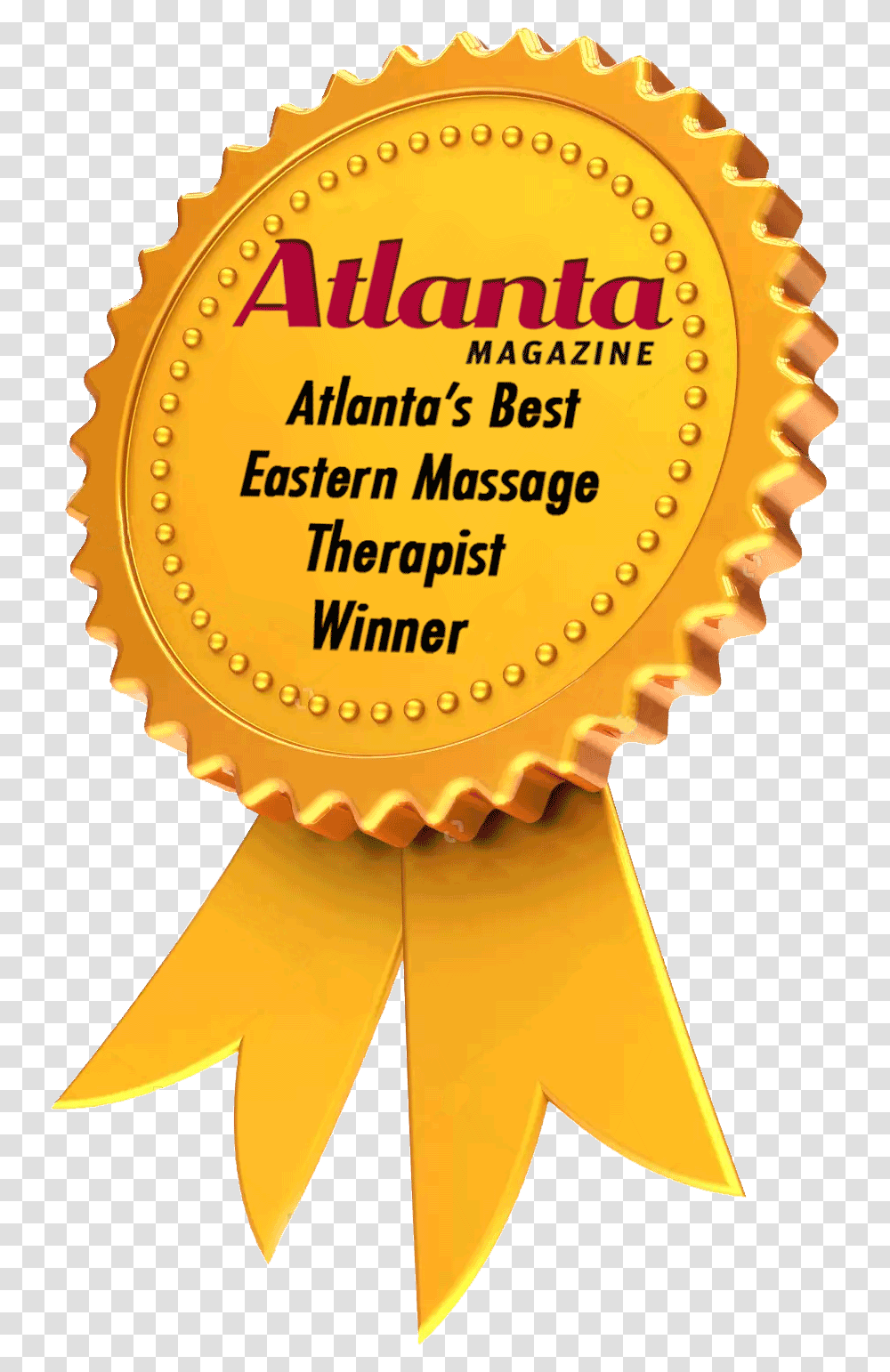 Atlanta Thai Massage Acupuncture Atlanta Magazine, Gold, Gold Medal, Trophy, Logo Transparent Png