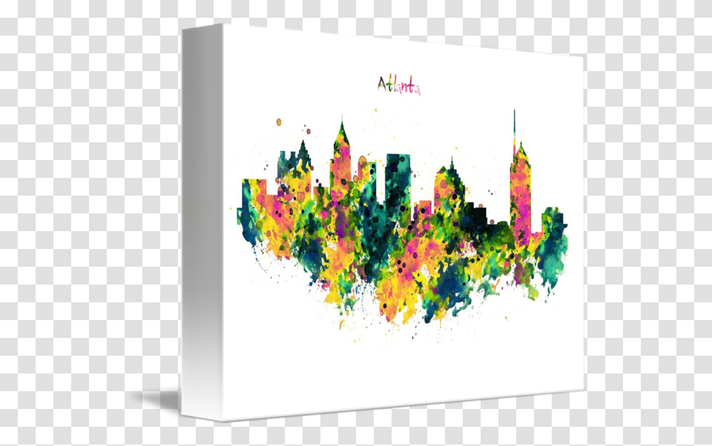 Atlanta Watercolor Skyline By Marian Voicu Art Floral Design, Graphics, Modern Art, Painting, Paper Transparent Png