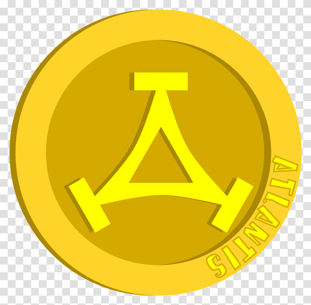 Atlantis Coin Clip Arts Circle, Logo, Trademark, Gold Transparent Png