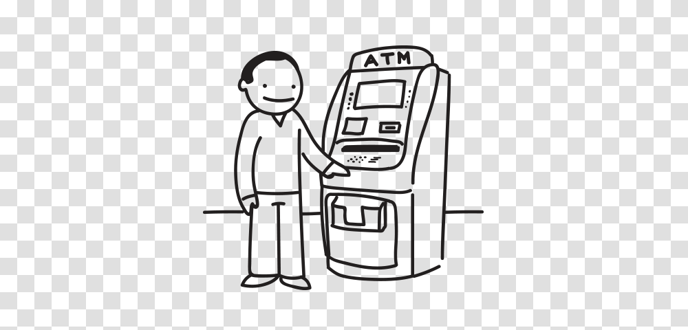 Atm Clipart Black And White, Hand, Stencil, Grenade, Bag Transparent Png