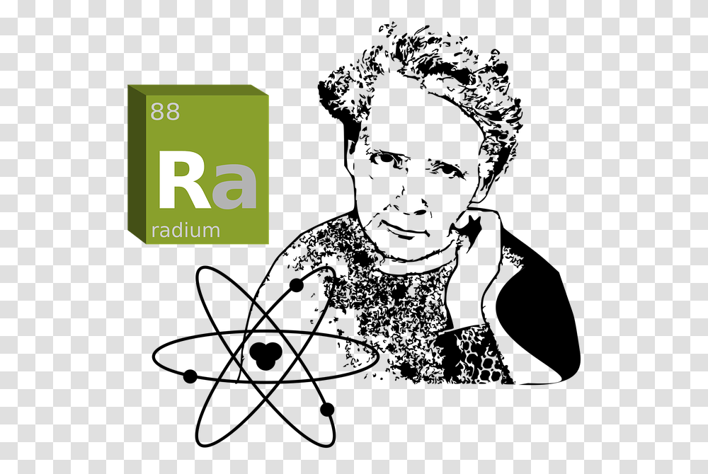 Atom 640 Maria Curie Sklodowska Radium, Label, Electronics, Alphabet Transparent Png