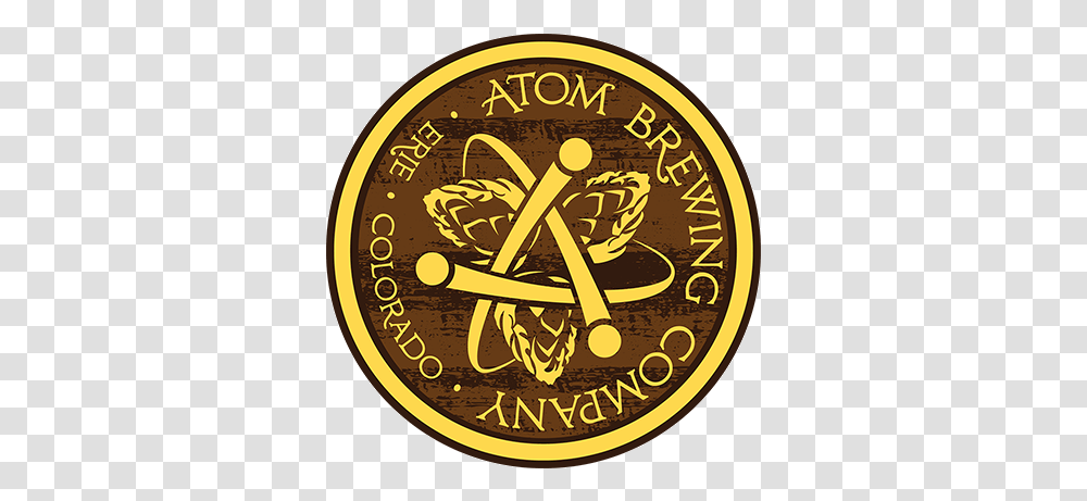 Atom Brewing Company Logo Atom Brewing Company, Money, Coin, Text, Label Transparent Png