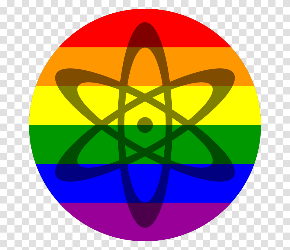 Atom Shadow On Rainbow Flag Science Icon, Dynamite, Bomb, Weapon, Weaponry Transparent Png
