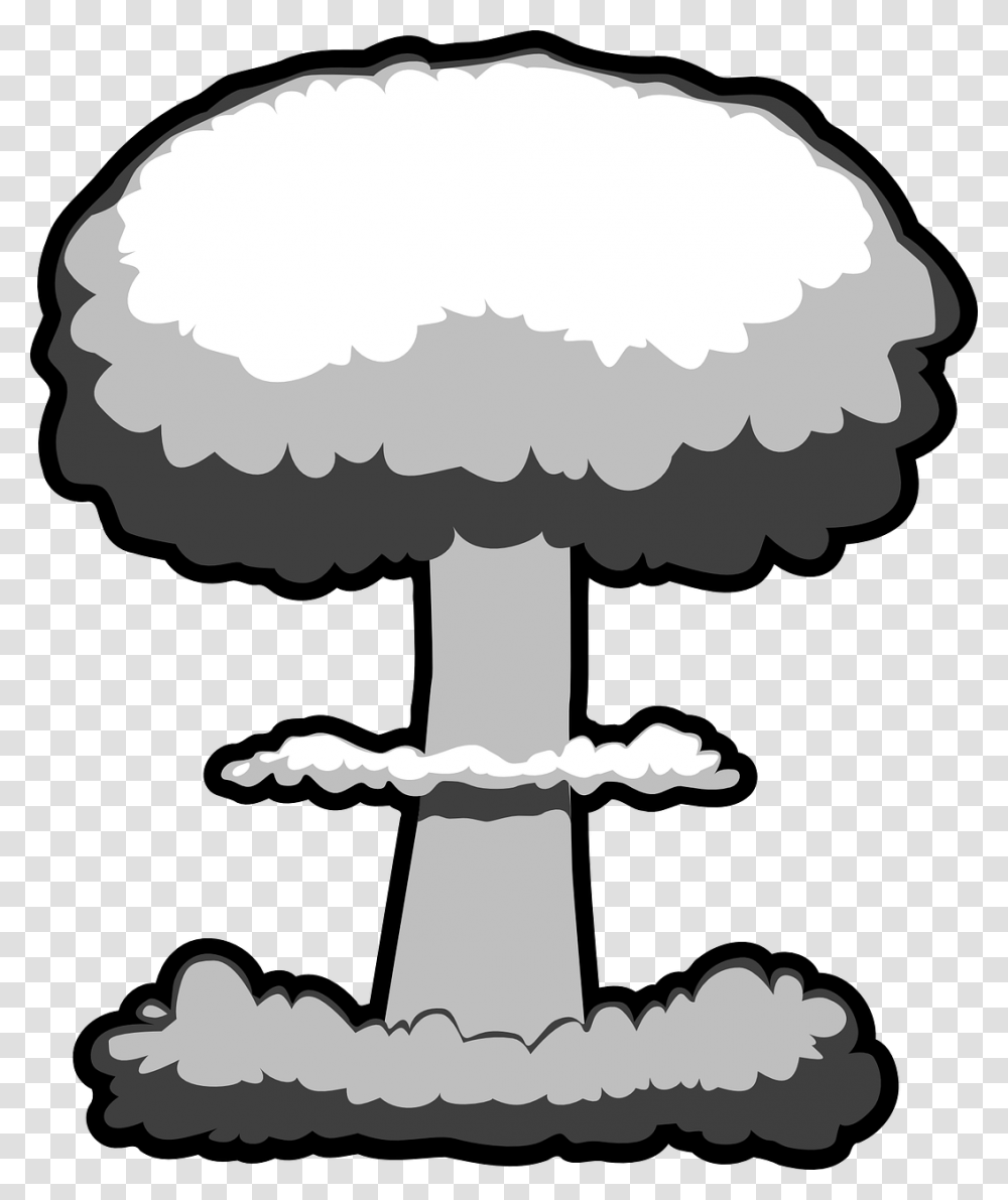 Ядерный гриб на белом фоне