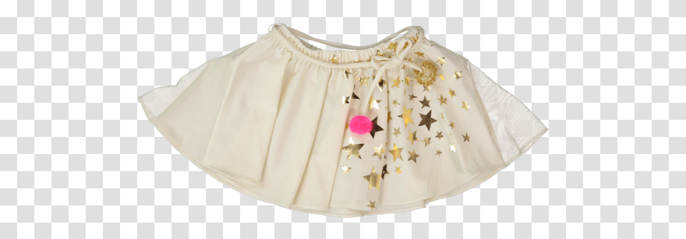 Atsuyo Et Akiko Ivory Violetta Skirt Gold Stars Miniskirt, Apparel, Handbag, Accessories Transparent Png