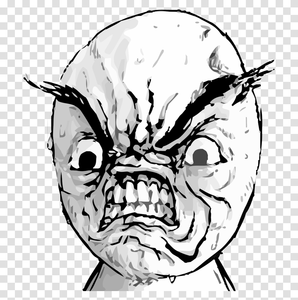 Attack Angry Rage Comic Face, Alien, Head, Stencil, Helmet Transparent Png