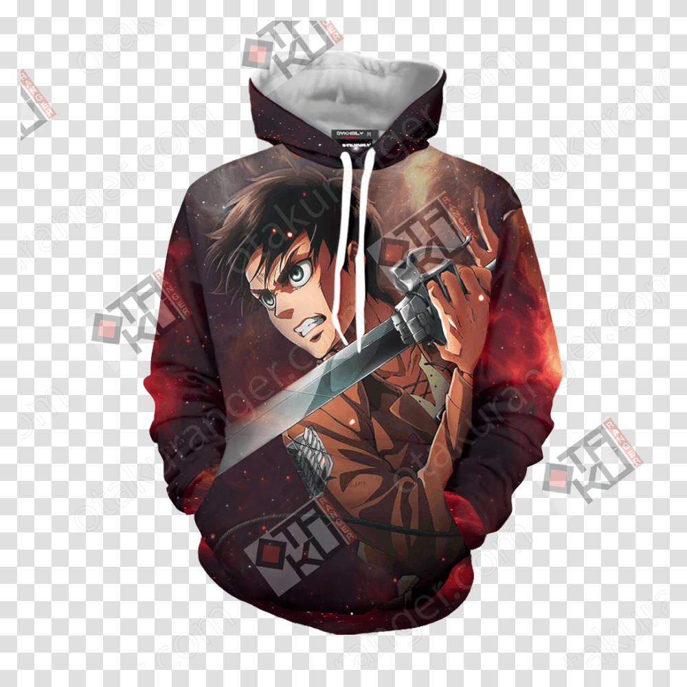 Attack On Titan Eren Jaeger 3d Hoodie Pain Hoodie Naruto, Person, Poster, Advertisement Transparent Png