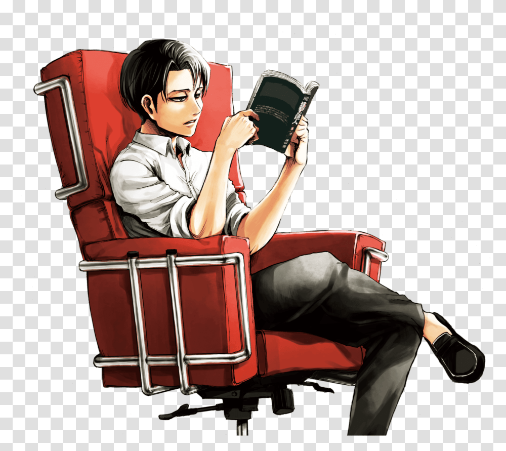 Attack On Titan Official Art Levi, Furniture, Chair, Person, Sitting Transparent Png