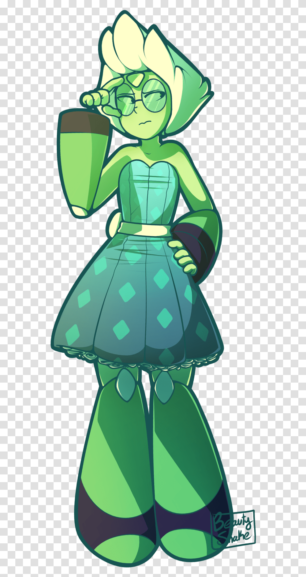 Attack The Light Green Clothing Fictional Character Steven Universe Maid Peridot, Costume, Crystal, Elf, Dress Transparent Png