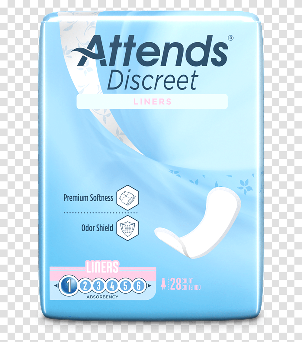 Attends Discreet Liners Incontinence Aid, Poster, Advertisement, Flyer, Paper Transparent Png