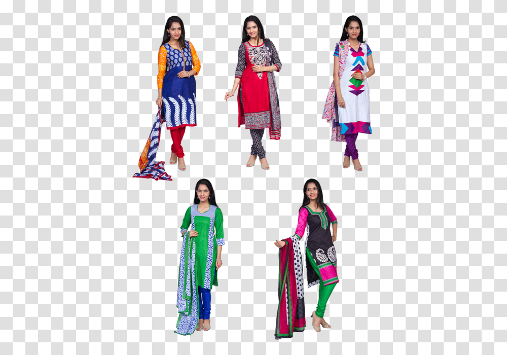 Attractive 5 Set Unstitched Chudidhar Shopping Zone Churidar Set Today Offer, Person, Sleeve, Costume Transparent Png