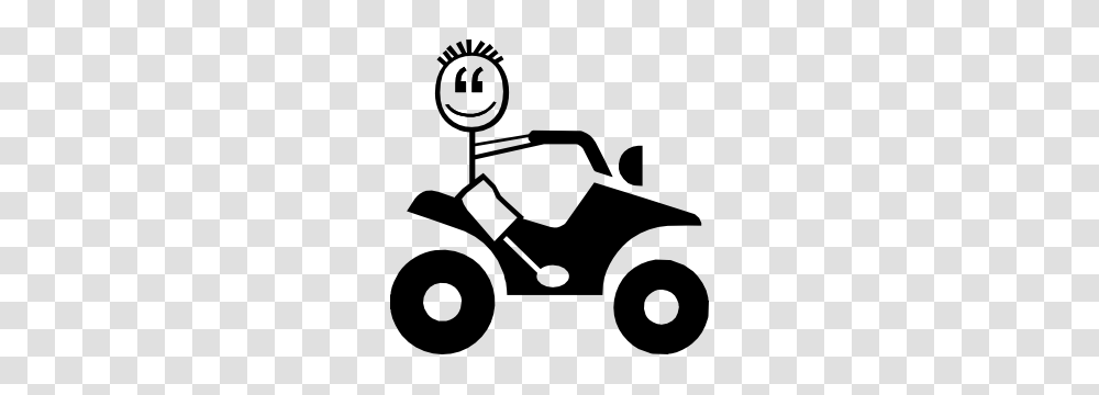 Atv Four Wheeler Boy Family Sticker, Lawn Mower, Vehicle, Transportation Transparent Png