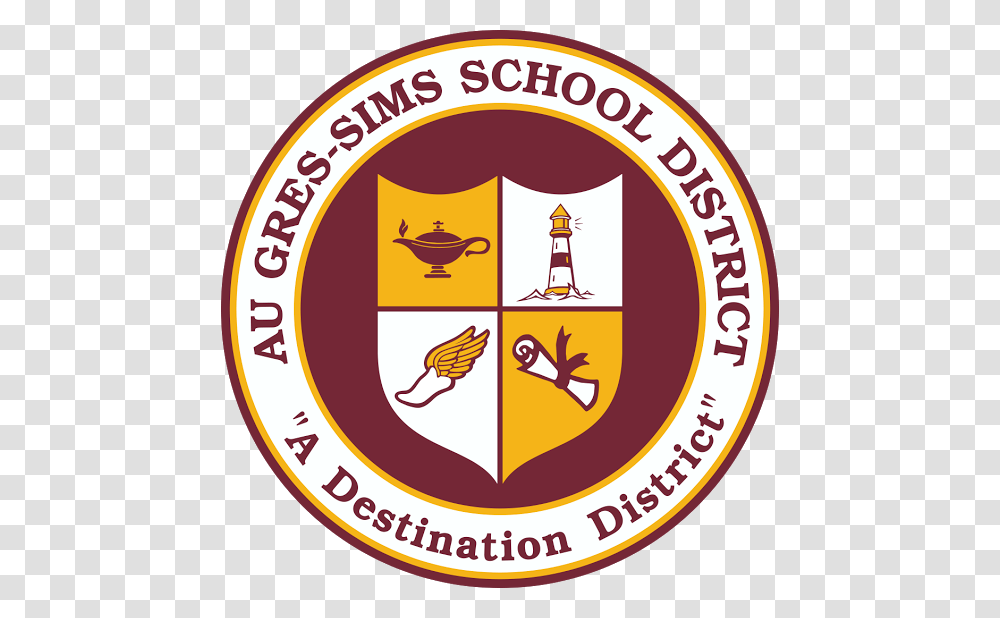 Au Gres Sims High School, Logo, Badge, Bird Transparent Png