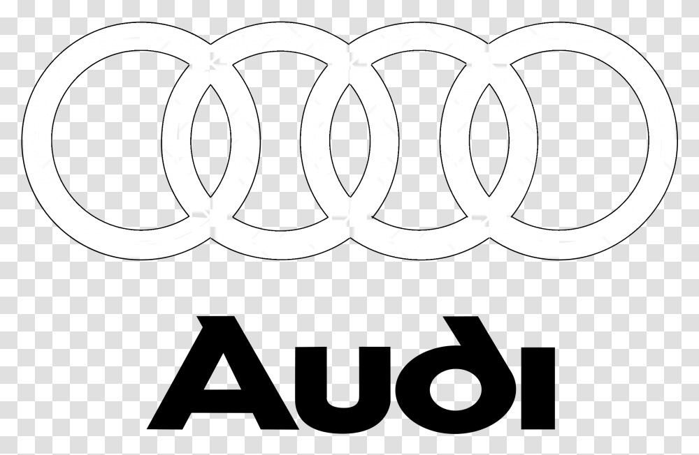 Audi Logo White Audi, Stencil, Symbol, Label, Text Transparent Png