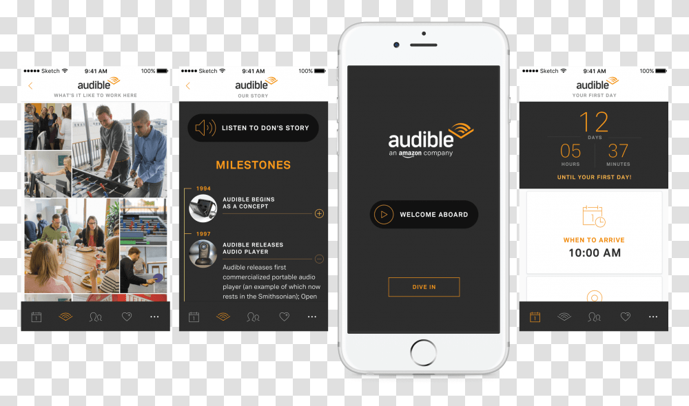 Audible Onboarding App Happyfuncorp Iphone, Mobile Phone, Electronics, Cell Phone, Person Transparent Png