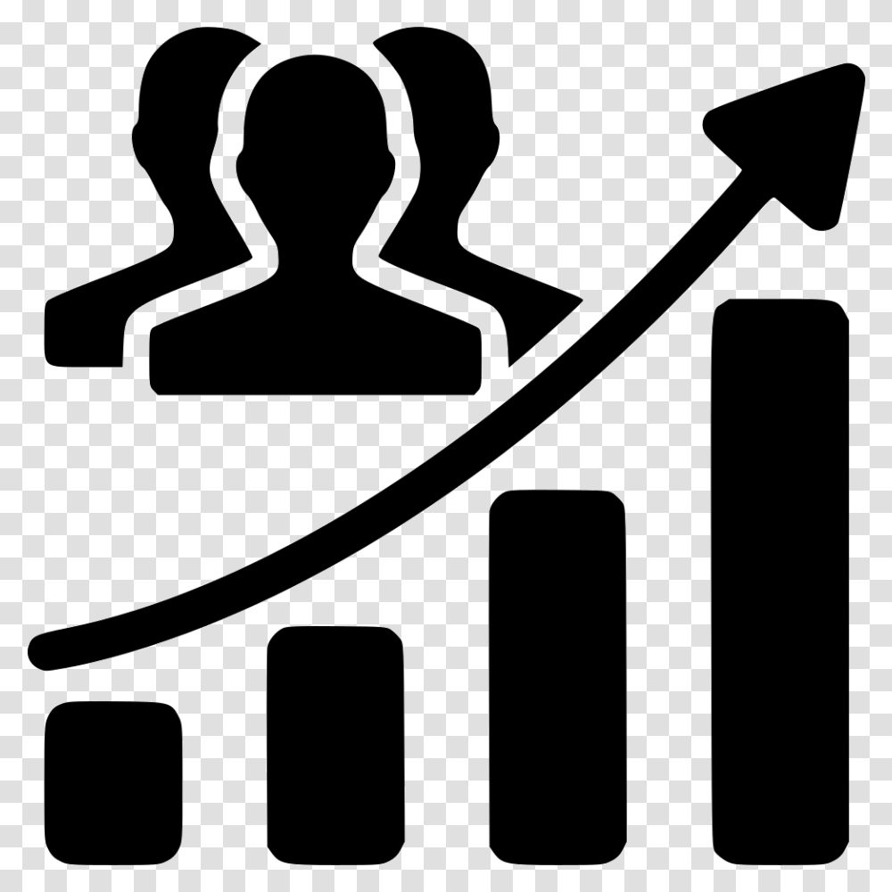 Audience Growth Chart Audience Growth Icon, Hammer, Silhouette Transparent Png