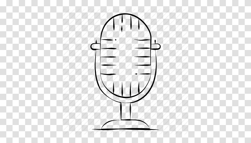Audio Hand Drawn Mic Microphone Vintage Microphone Icon, Rug, Number Transparent Png