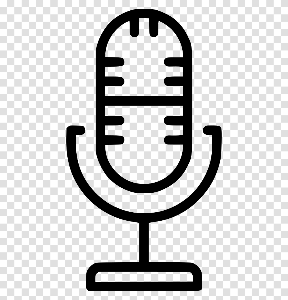 Audio Mic Microphone Record Broadcast Icon Free Download, Stencil, Horseshoe, Logo Transparent Png