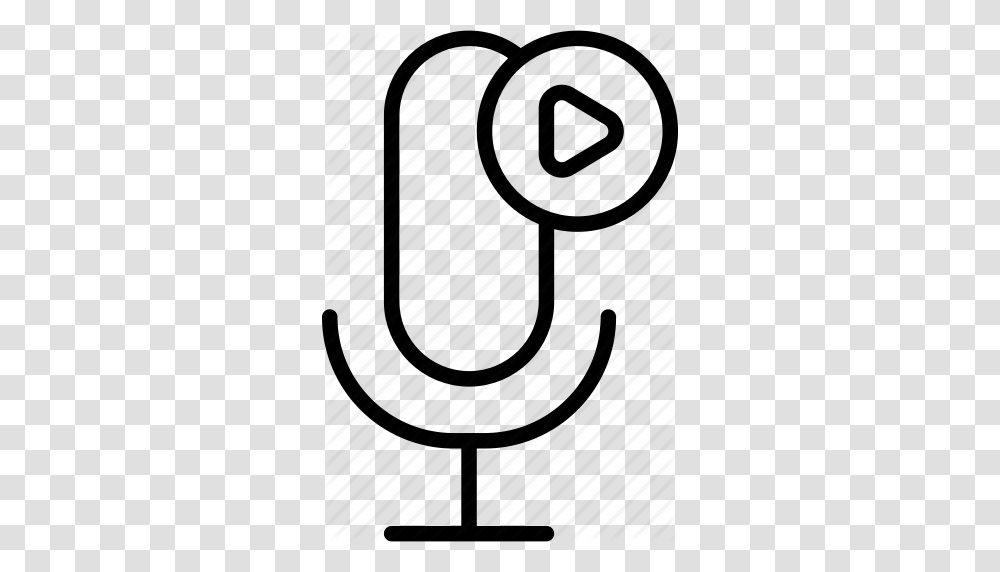 Audio Microphone Playback Playing Podcast Icon, Alphabet, Horseshoe Transparent Png