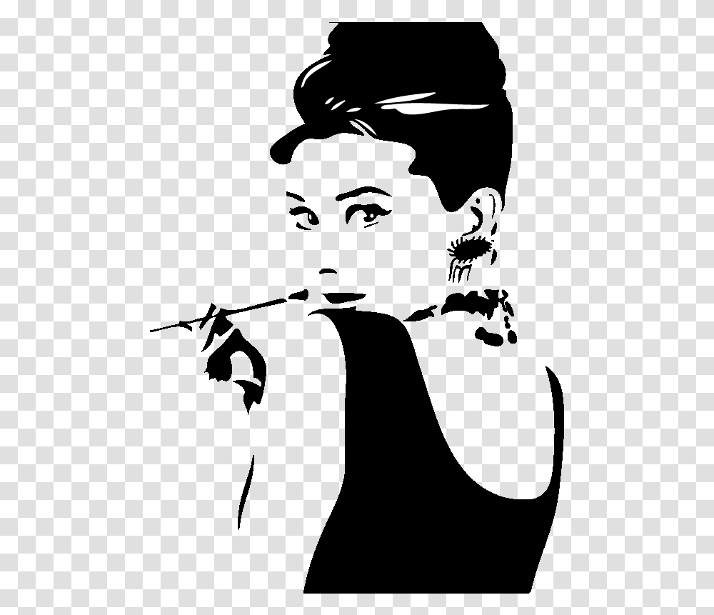 Audrey Hepburn Audrey Hepburn Painting Black And White, Outdoors, Nature, Outer Space, Astronomy Transparent Png