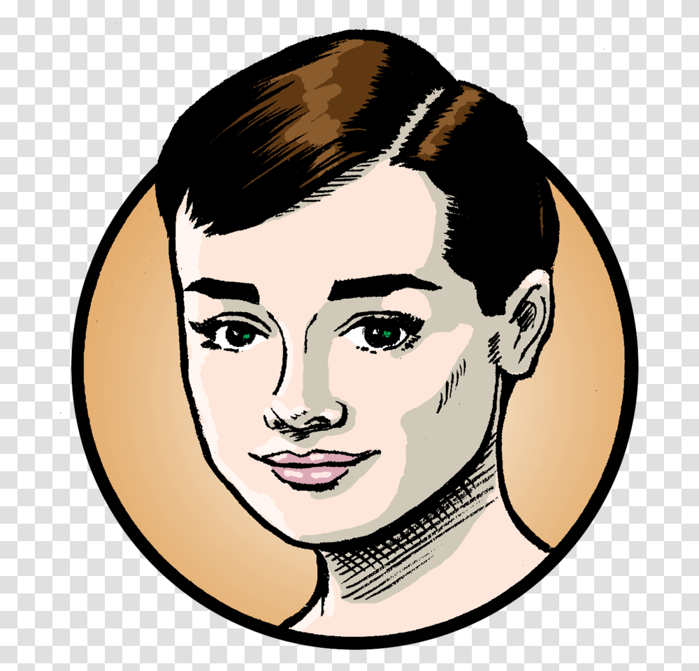 Audrey Hepburn Chutz Pow Volume Iv Hero Co Marcel Quiet Clip Art, Face, Person, Head, Portrait Transparent Png