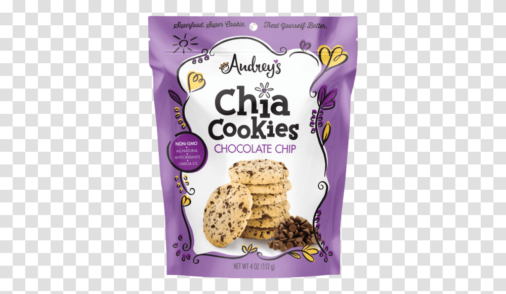 Audreyquots Chia Cookies Chocolate Chip Healthy Snacks Audrey's Chia Cookies, Bread, Food, Cracker, Plant Transparent Png