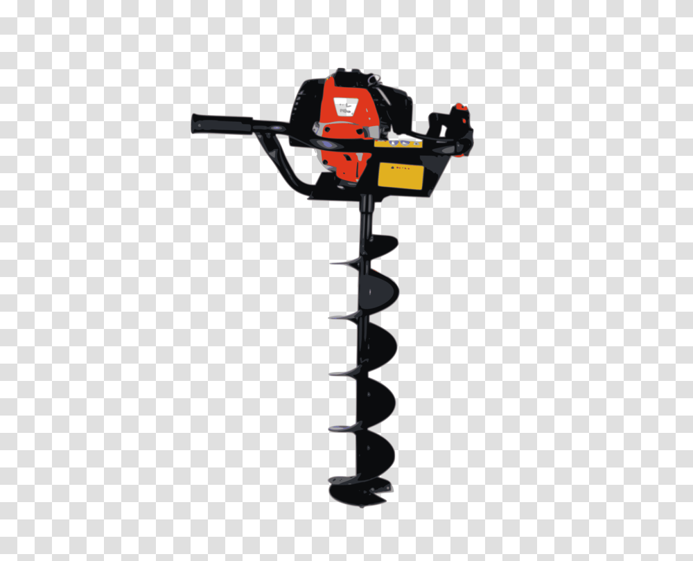 Augers Post Hole Digger Drilling Rig Gasoline Hydraulic Machinery, Tool, Light, Axe Transparent Png