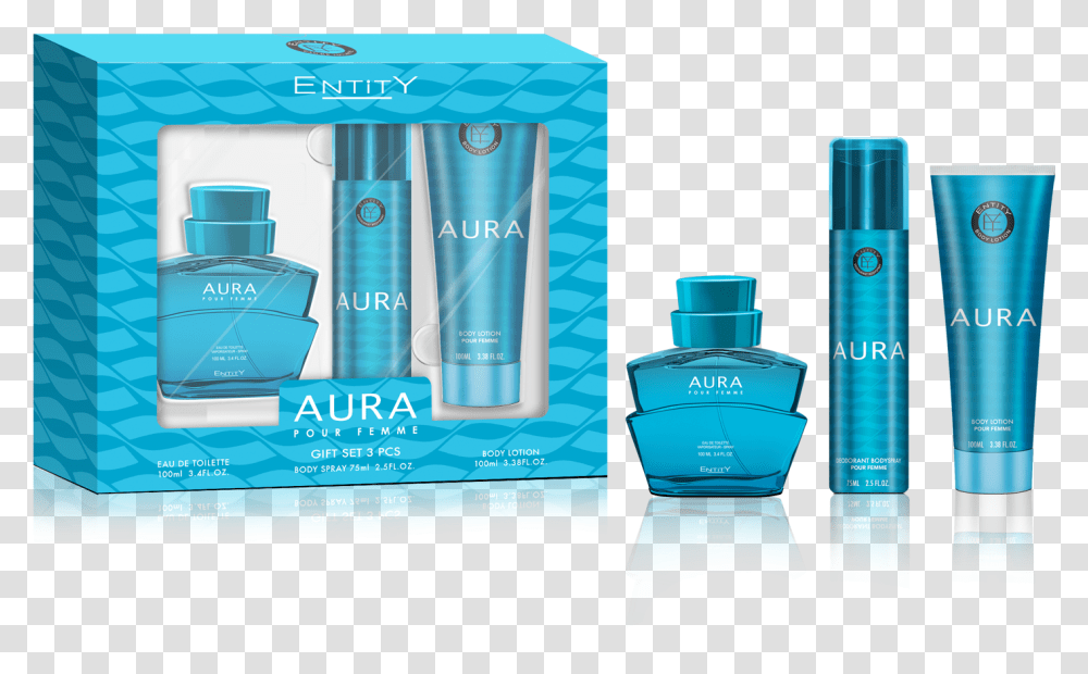 Aura Women 100ml Edt 3pcs Cosmetics, Bottle, Perfume, Aftershave Transparent Png