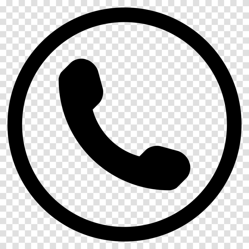 Auricular Phone Symbol In A Circle Icon Free Download, Number, Alphabet, Tape Transparent Png