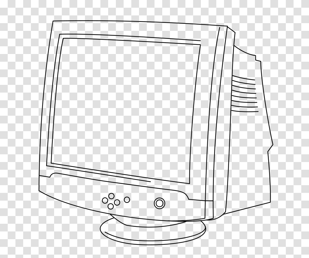 Aurium CRT Monitor In Line Art, Technology, Gray, World Of Warcraft Transparent Png
