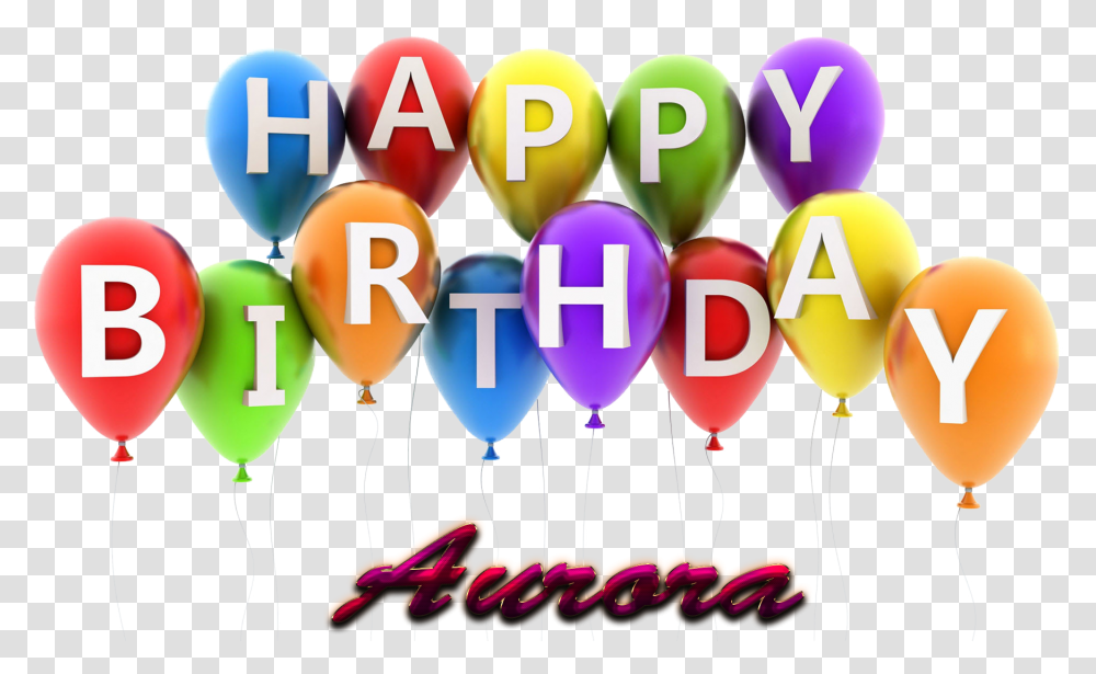 Aurora Happy Birthday Balloons Name Happy Birthday Gif, Crowd Transparent Png