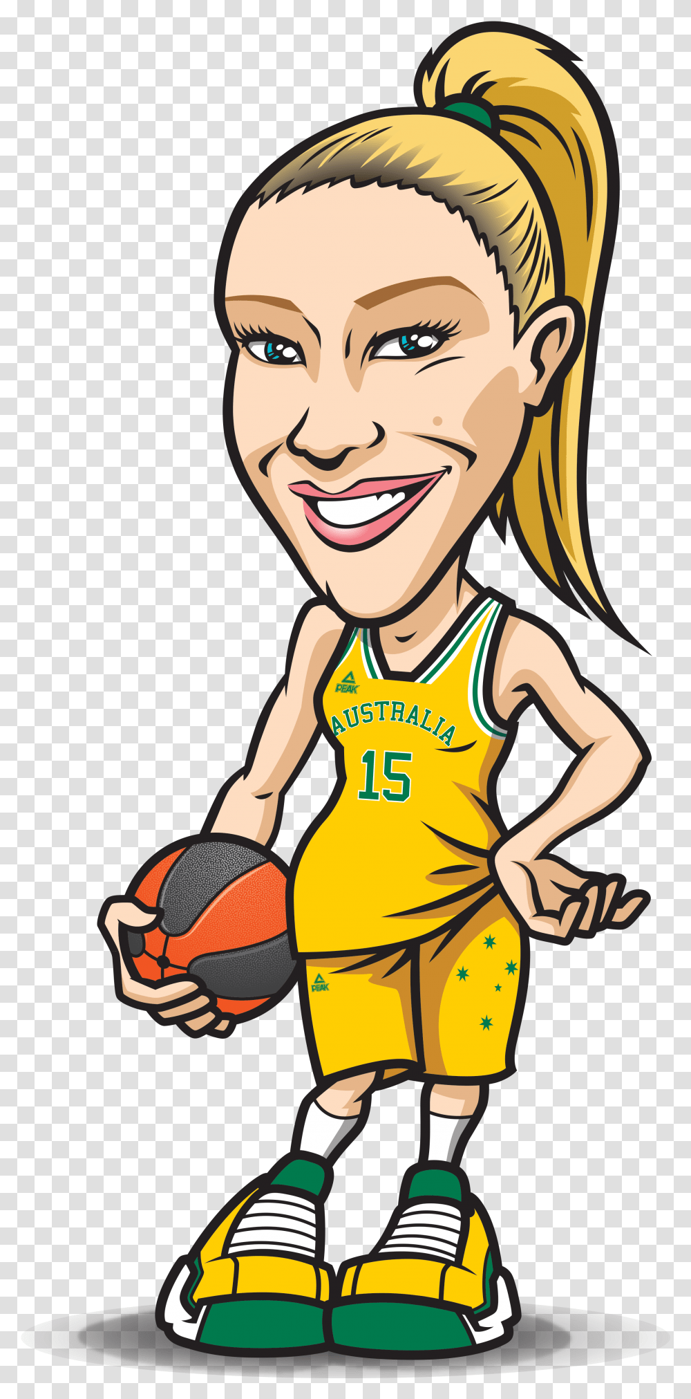 Aussie Hoops Basketball Girls Coach Cartoon, Person, Clothing, Face, People Transparent Png