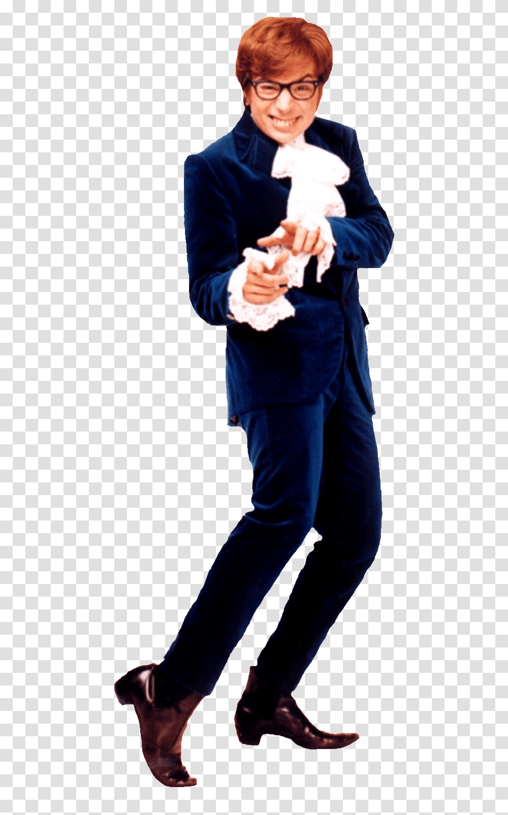 Austin Powers Blue Suit, Person, Finger, Overcoat Transparent Png