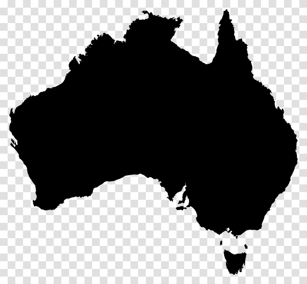 Australia Continent Geography Map Cartography Australia, Silhouette, Stencil, Angus, Cattle Transparent Png