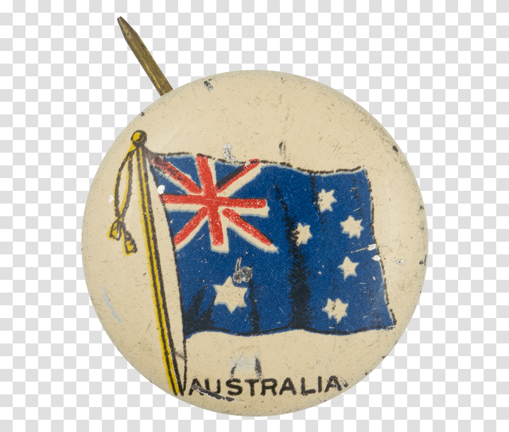 Australia Flag Art Button Museum Emblem, Logo, Trademark, Badge Transparent Png