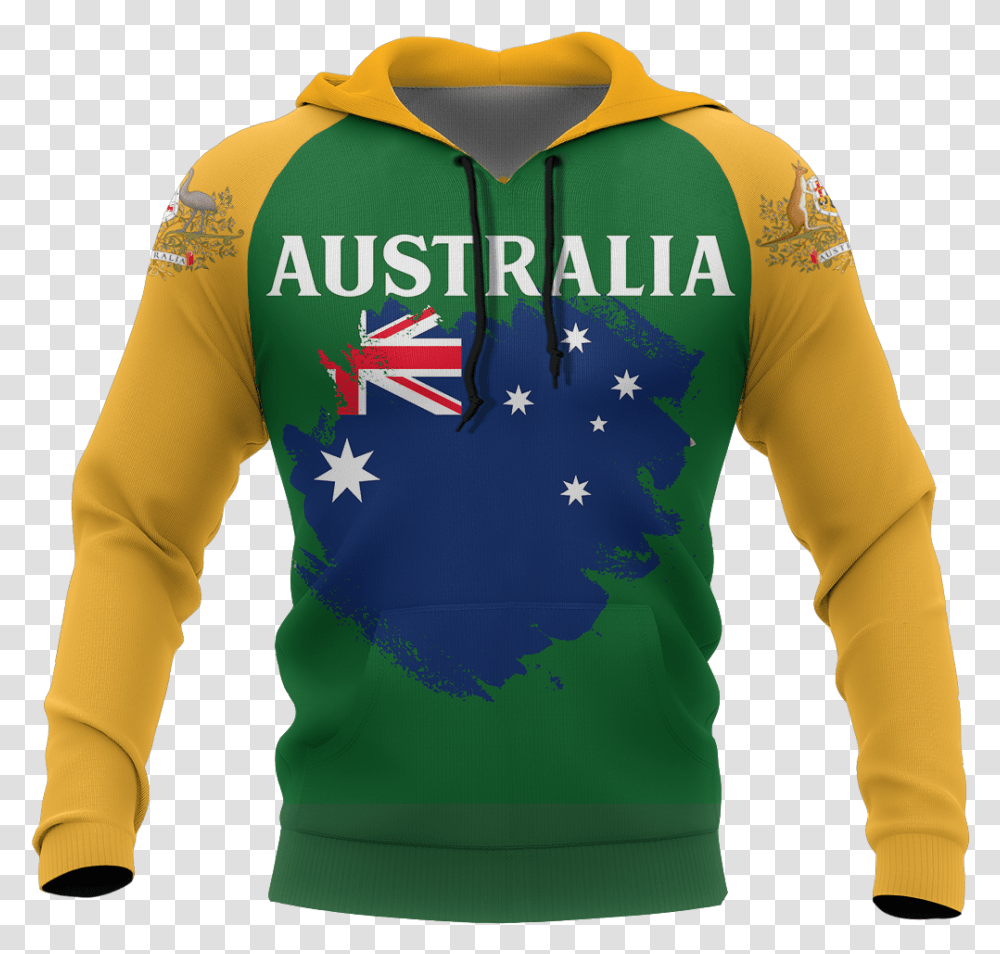 Australia Hoodie Flag Brush Style, Apparel, Sweatshirt, Sweater Transparent Png