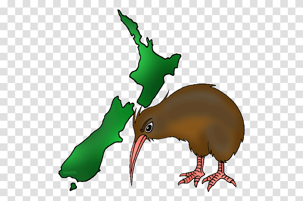Australia Pacific Clip Art By Phillip Martin New Zealand New Zealand Clipart, Bird, Animal, Kiwi Bird, Beak Transparent Png